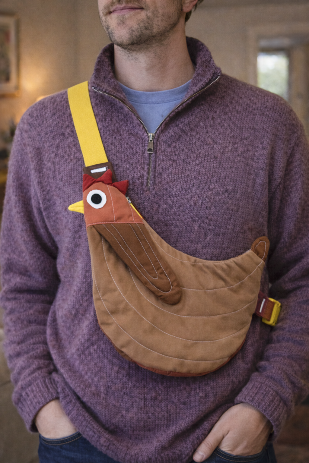Pre-Order | Handcrafted-Fly Away Crossbody Bird Bag - Chicken