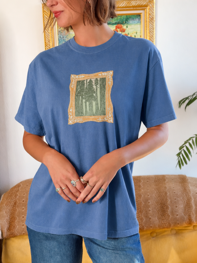 Vintage Forest Frame Patch Crew Neck Tee