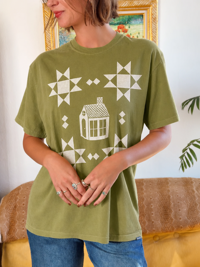 House & Star Print Crew Neck Tee