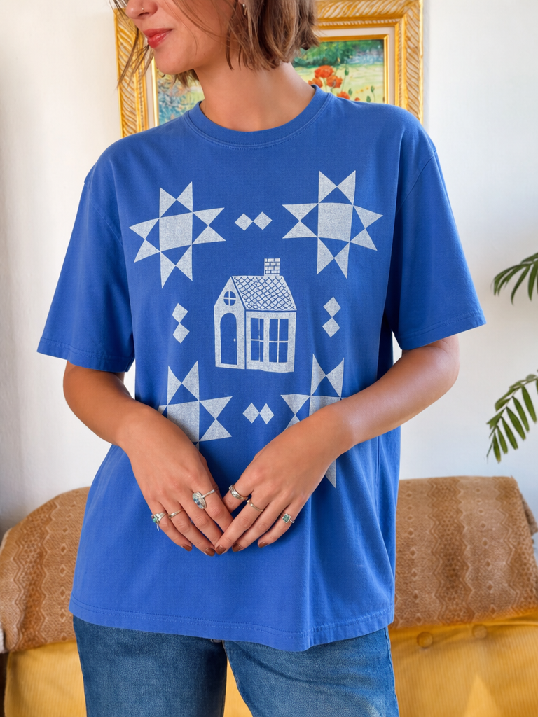 House & Star Geometric Print Crew Neck Tee