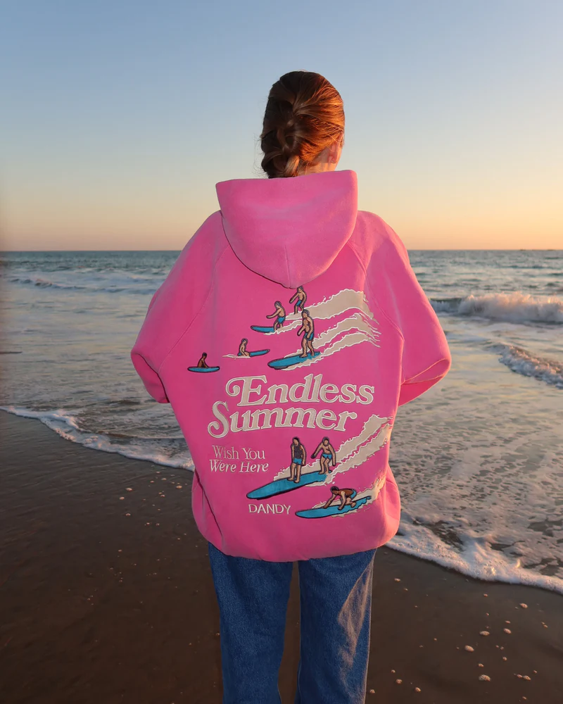 'Endless Summer' vintage washed pink hoodie