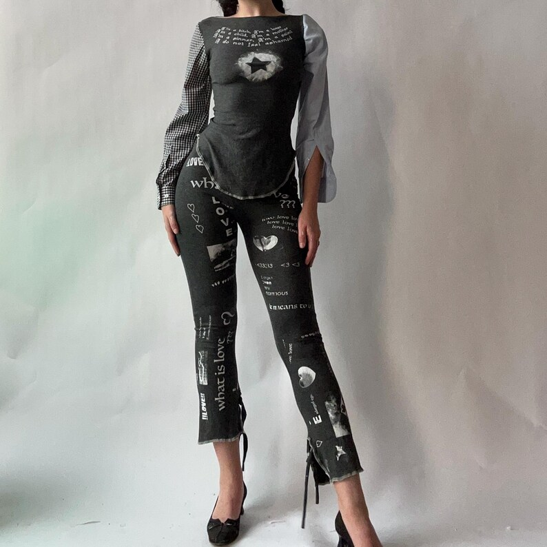 Printed low-rise pants