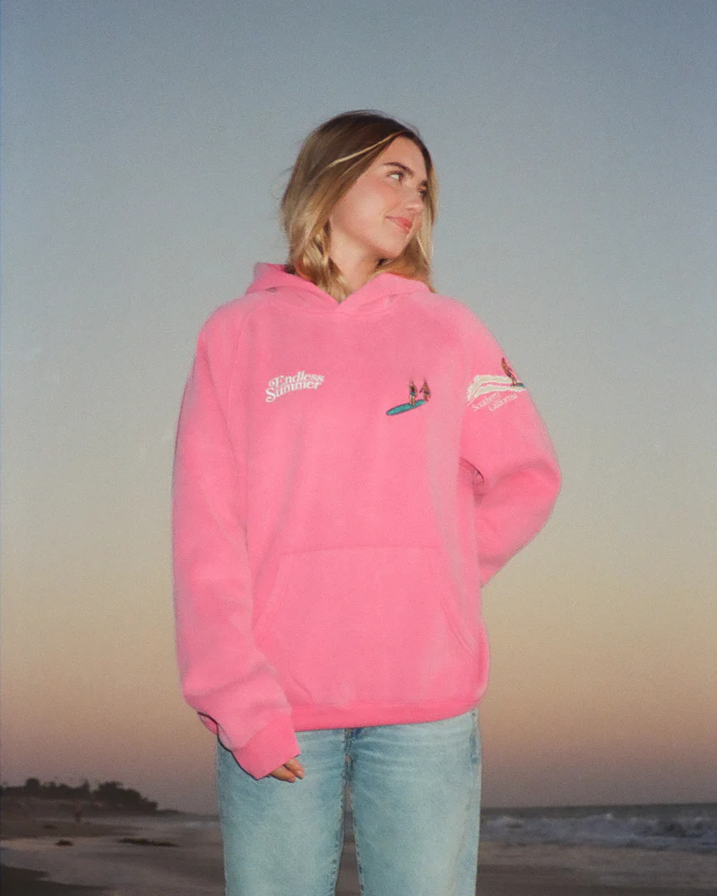 'Endless Summer' vintage washed pink hoodie