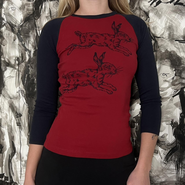 Printed long-sleeved top