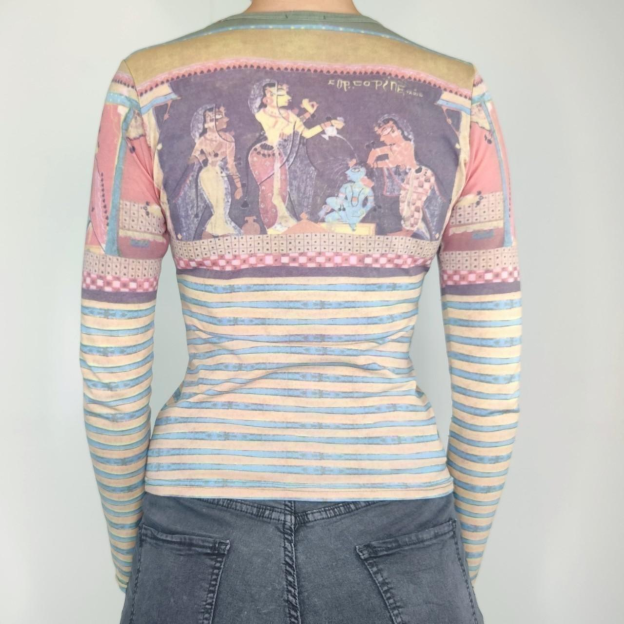 Women's blue and pink shirt