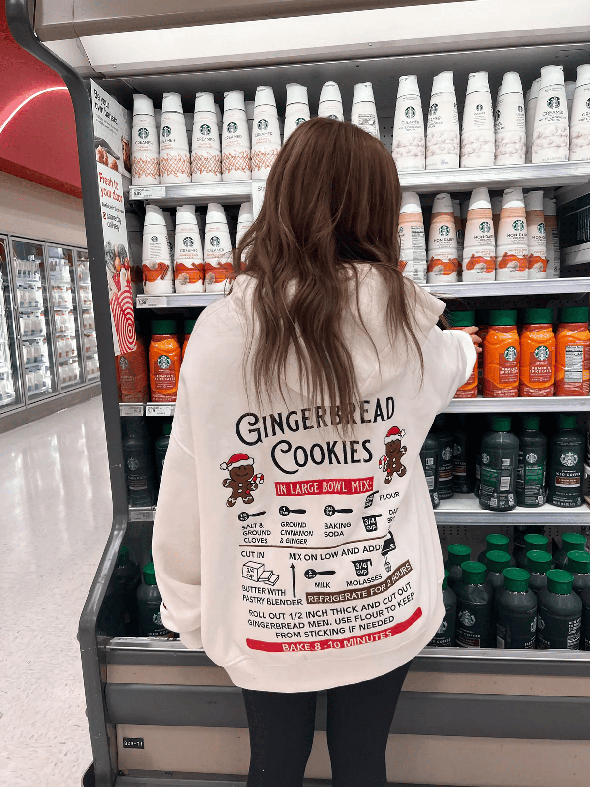 Gingerbread Recipe Christmas Embroidered Hoodie