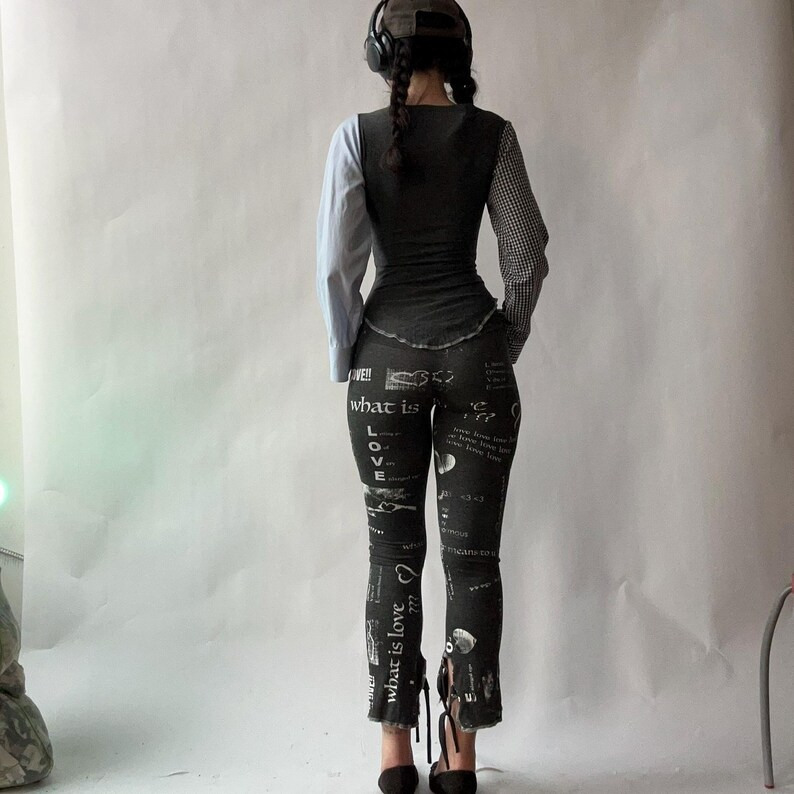 Printed low-rise pants