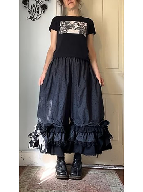 Dark Gray Mini Stars Ruffly Bowtie Bloomers Pants