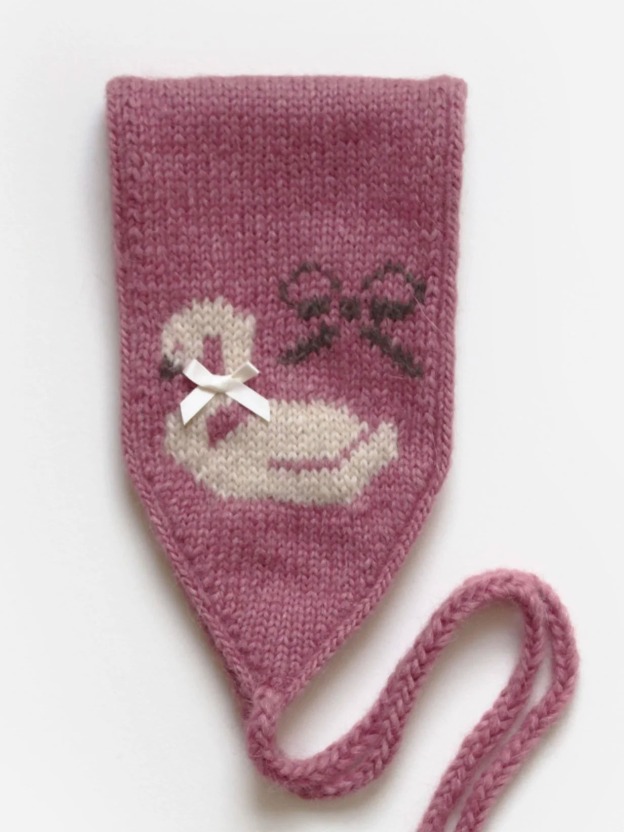 Pink Swan Bonnet Band Knitted Headband