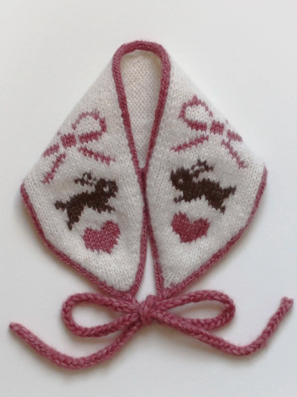 White Bunny Love Band Bonnet Knitted Headband