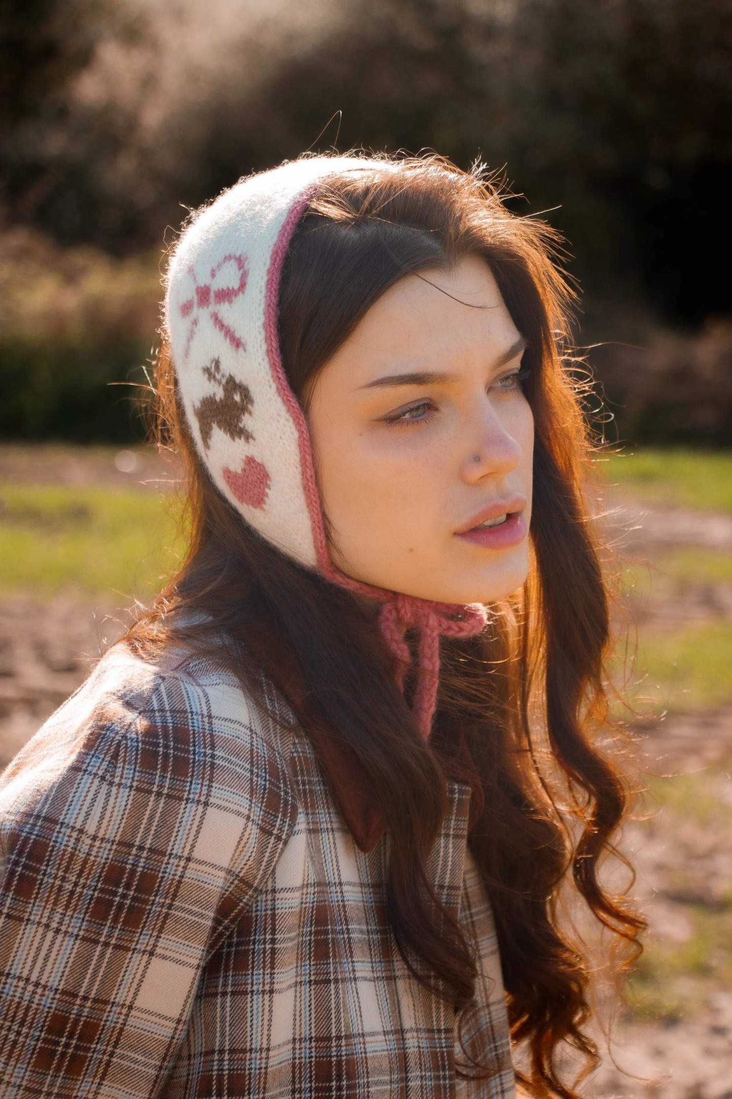 White Bunny Love Band Bonnet Knitted Headband