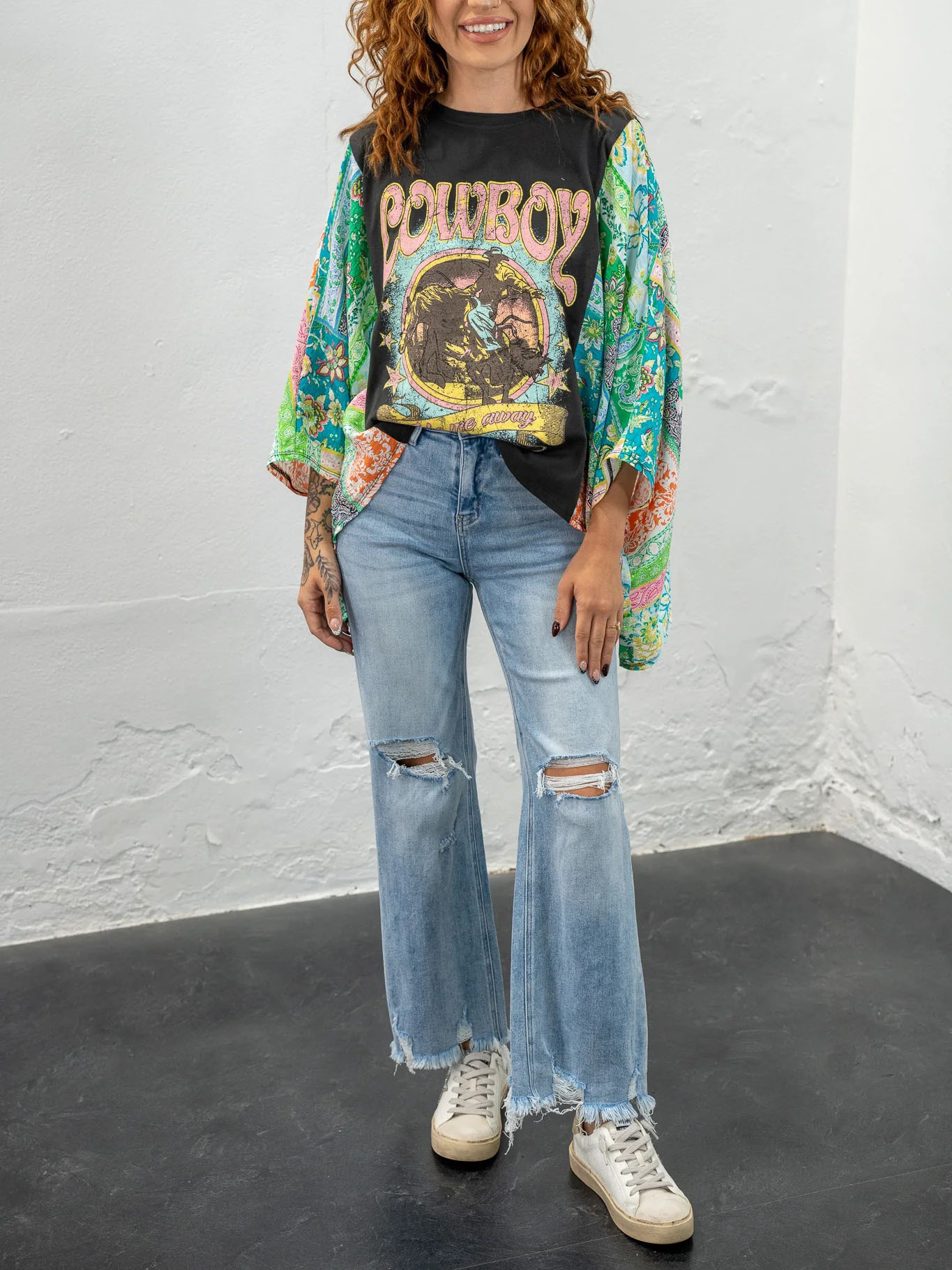 Cowboy Take Me Away Poncho Top