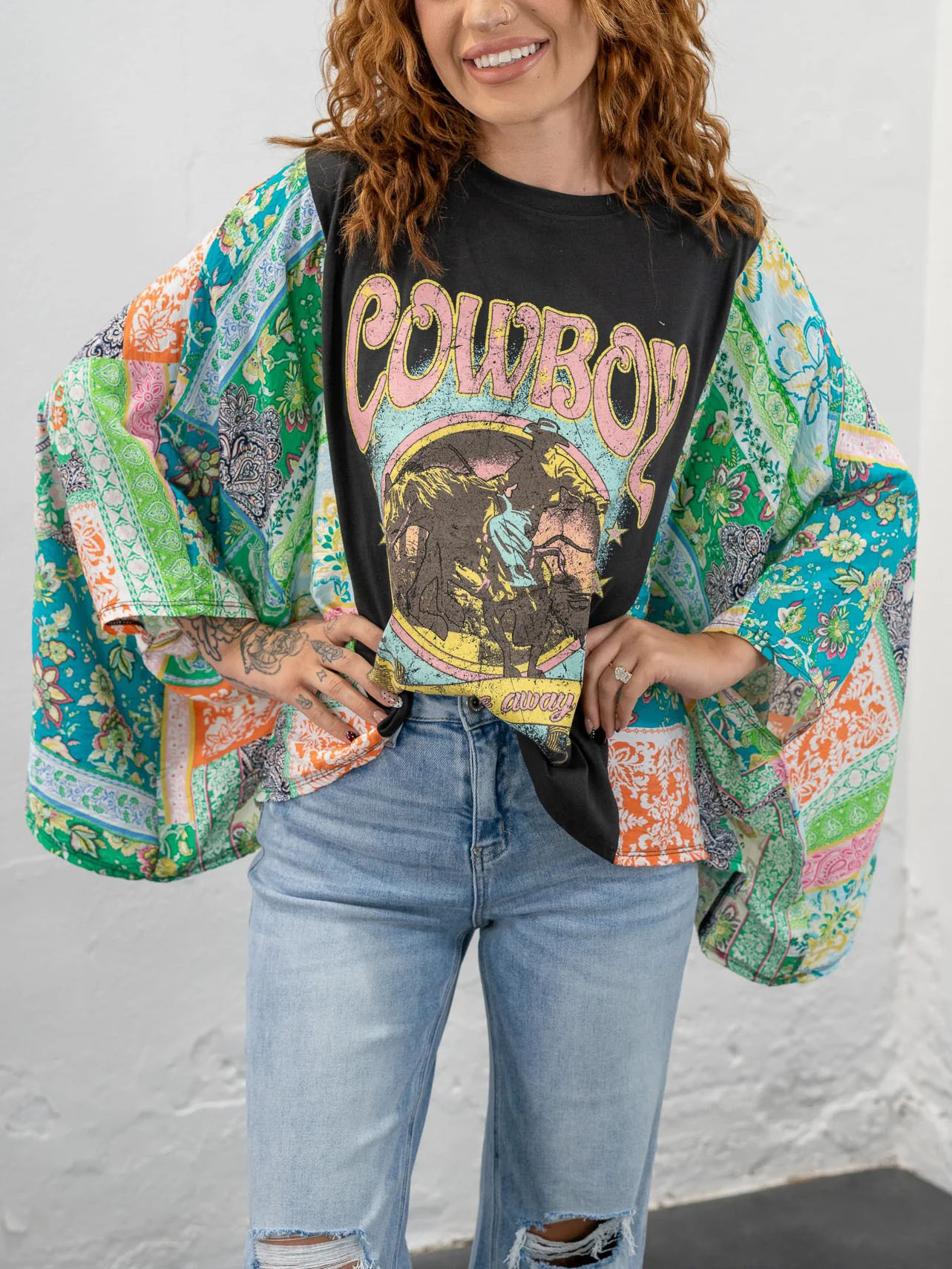 Cowboy Take Me Away Poncho Top