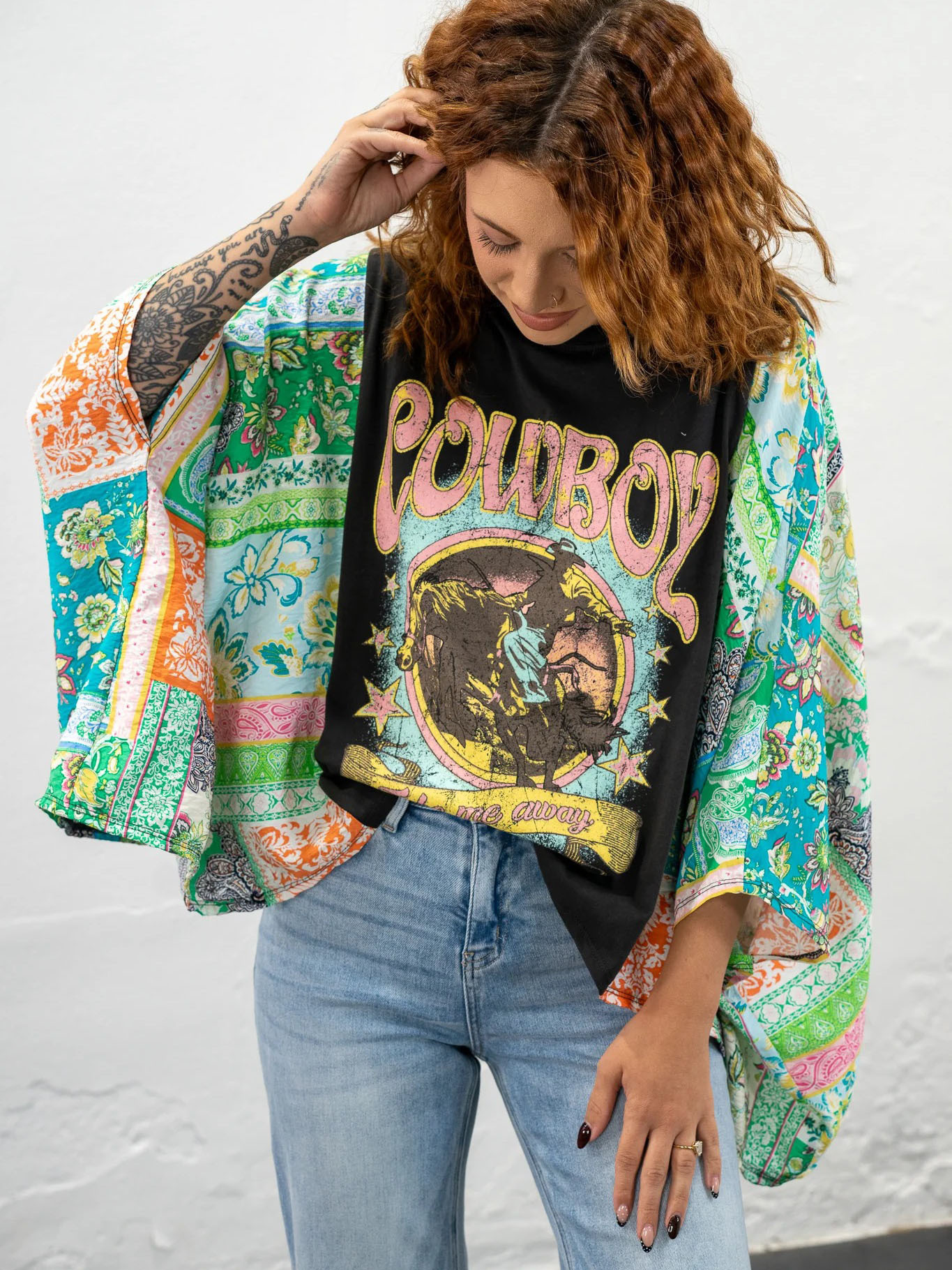 Cowboy Take Me Away Poncho Top