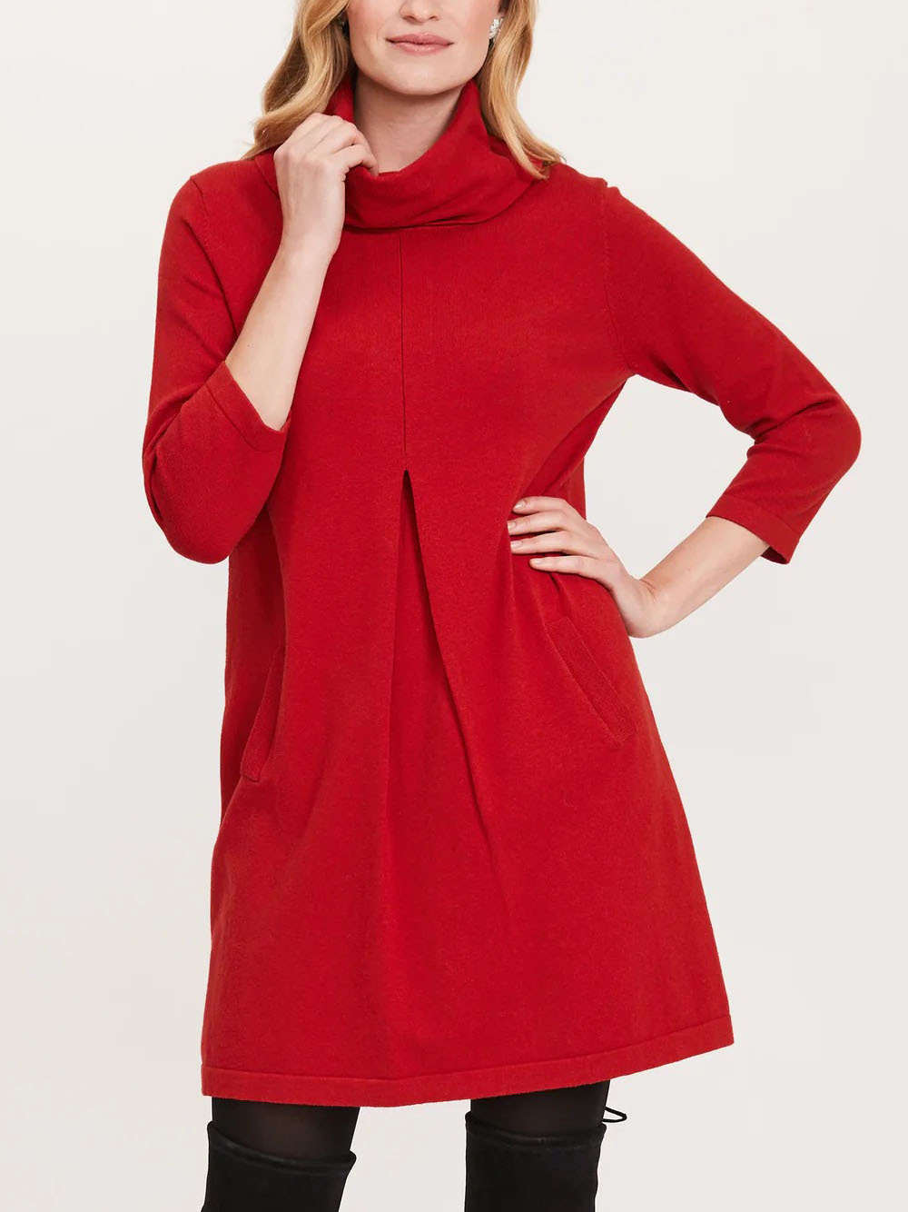Turtleneck Faux Suede Dress