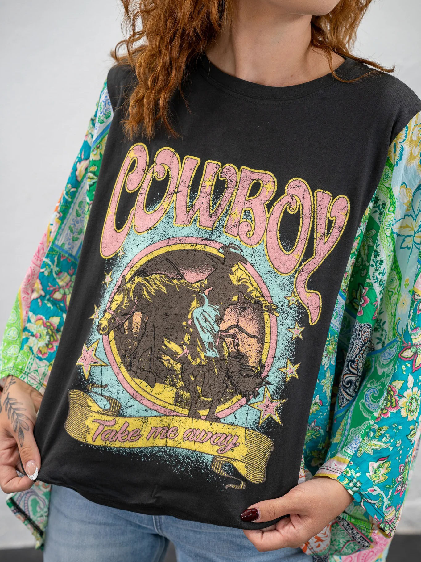 Cowboy Take Me Away Poncho Top
