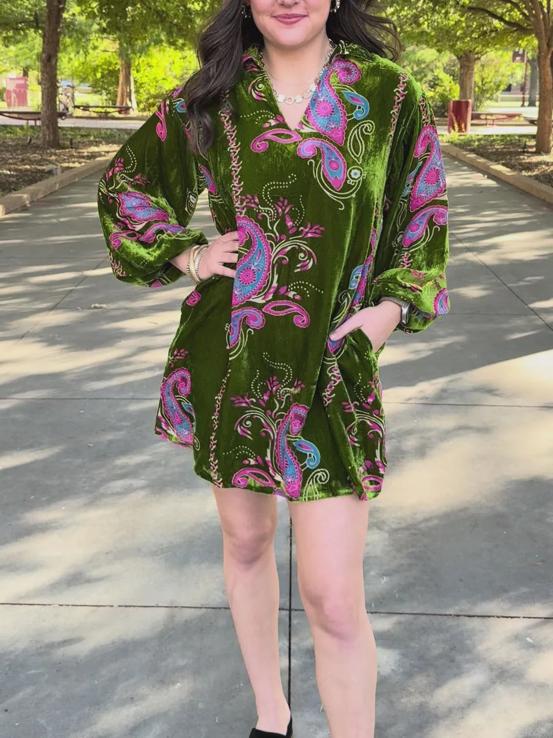 Paisley Kissed Velvet Dress