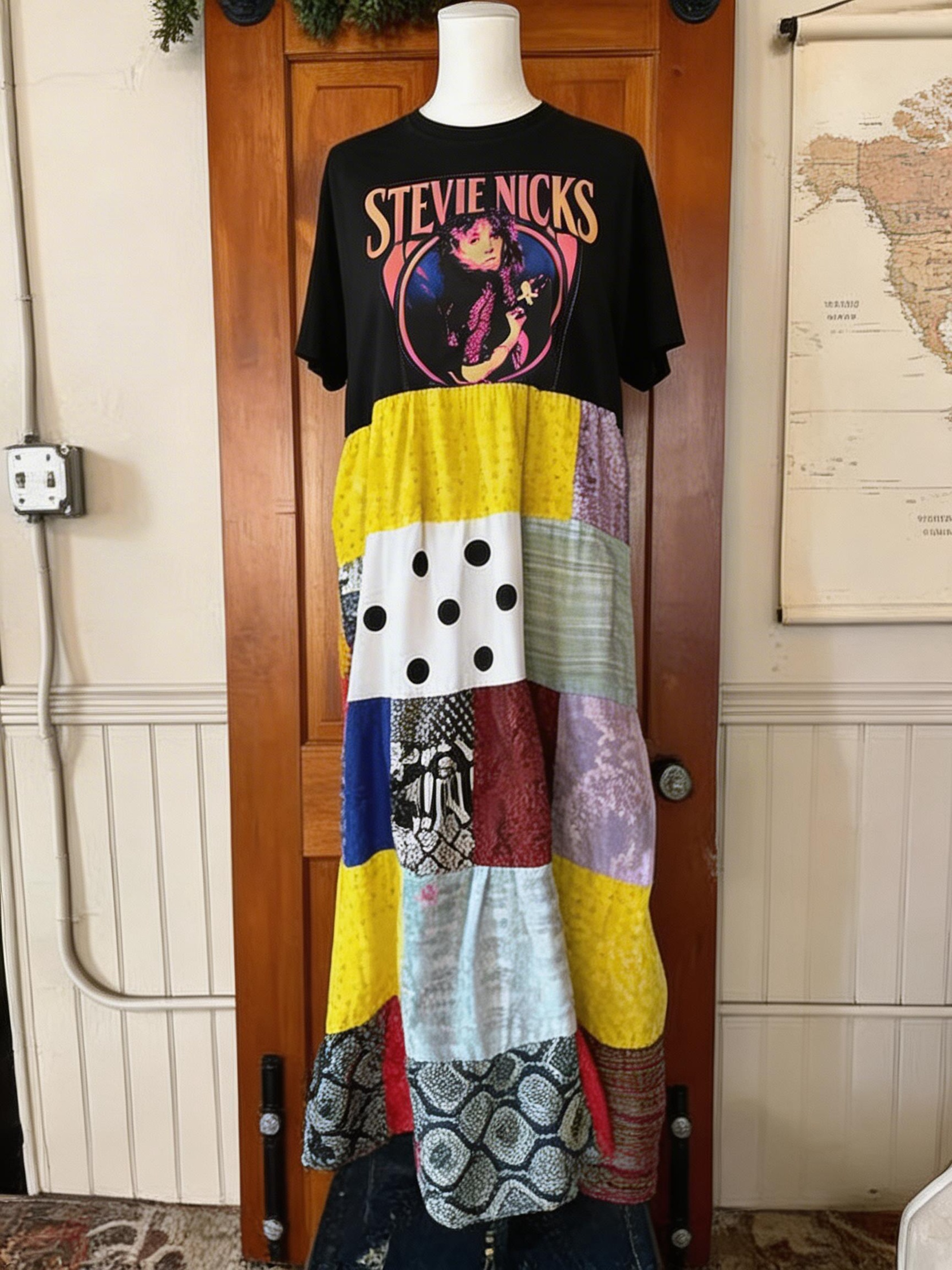 Stevie Nicks Patchwork Maxi Dress