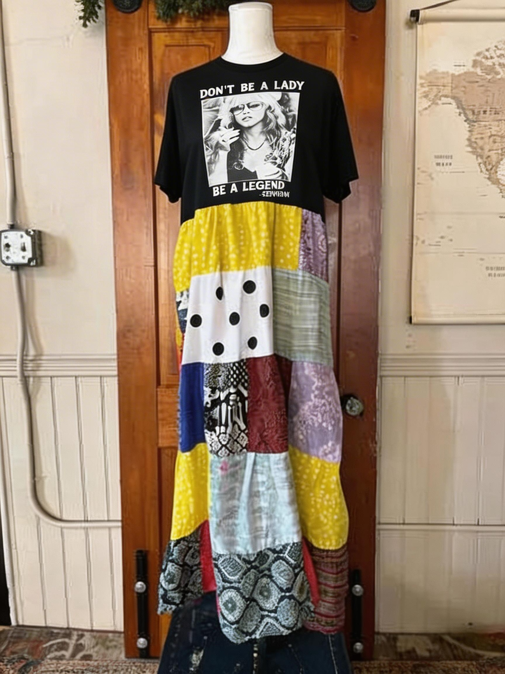 Stevie Nicks Patchwork Maxi Dress