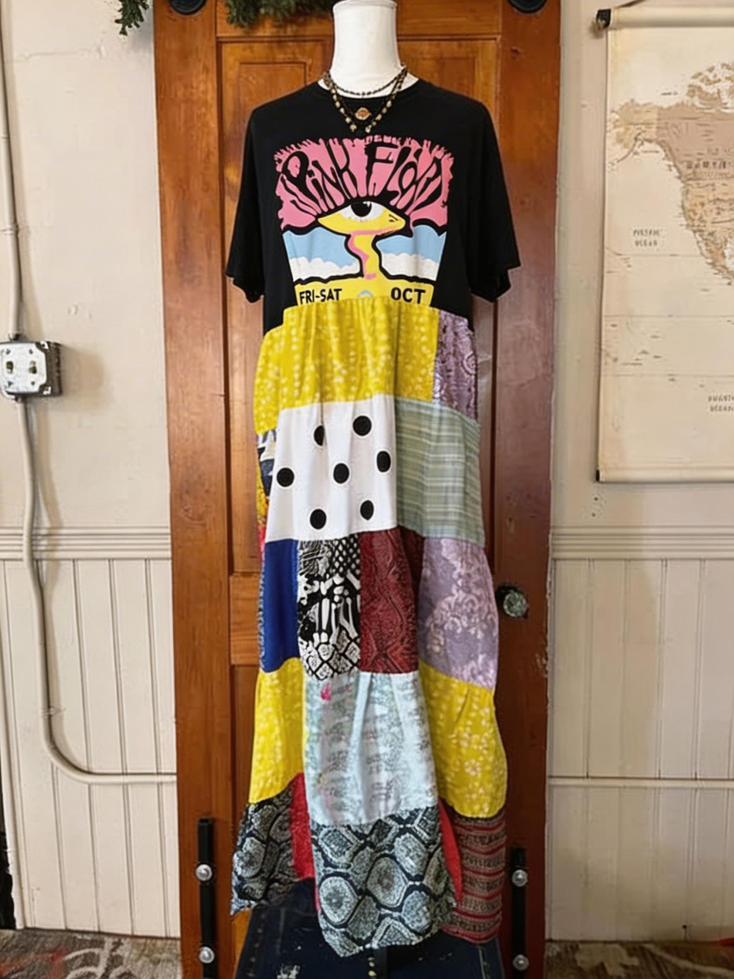 Pink Floyd Patchwork Maxi Dress