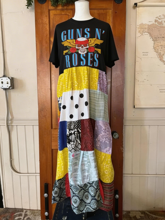 Guns N’ Roses Patchwork Maxi Dress