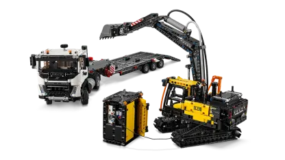 Camion Volvo FMX et pelleteuse électrique EC230