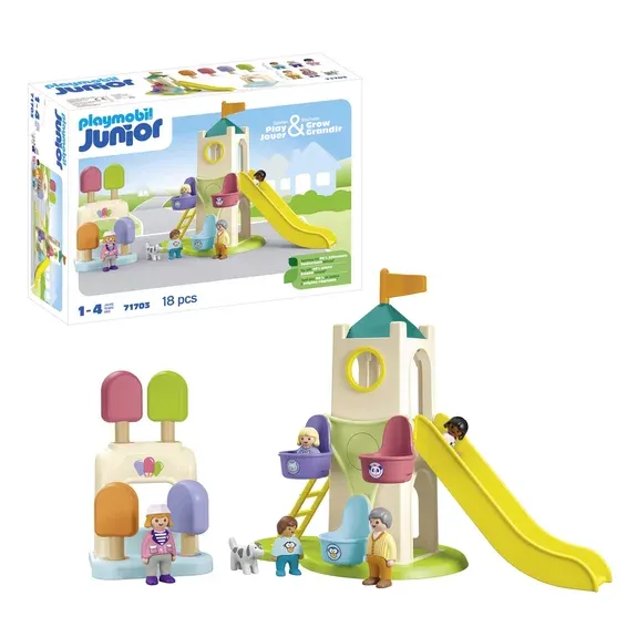 Aire de jeu avec toboggan géant Playmobil Junior 71703