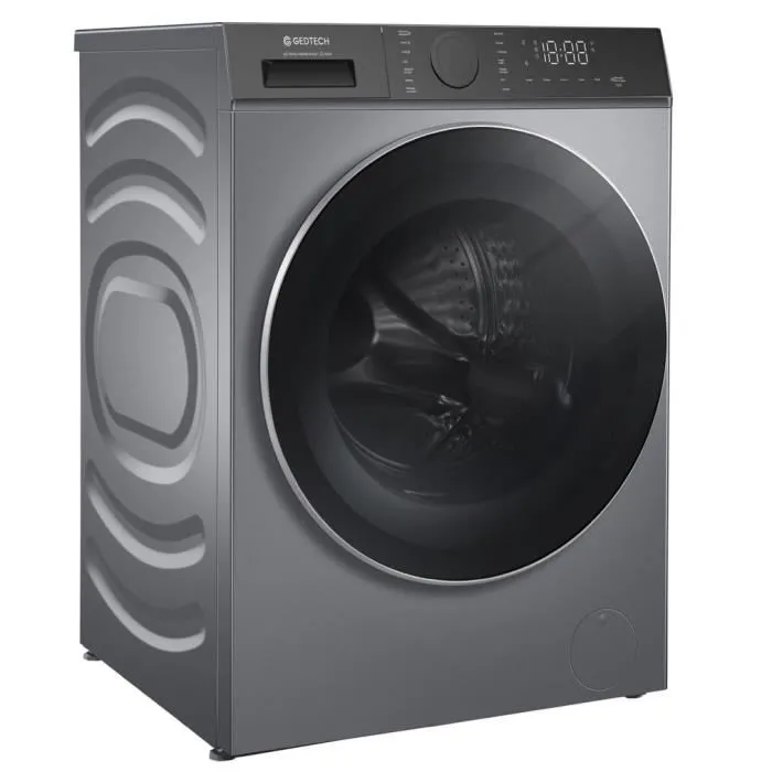 GEDTECH - Lave-Linge SteamSeries 9 Kgs - GLL90A1400SL - 1400 Trs/min - Fonction vapeur - Classe A - Charge frontale - Antibactérien