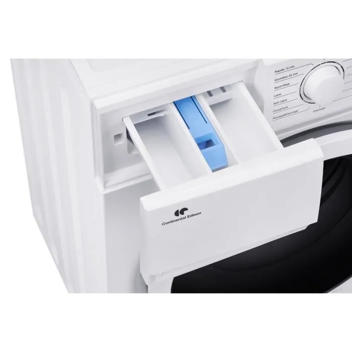 Lave-linge hublot CONTINENTAL EDISON CELL914IWS - 9 kg - Largeur 59,5 cm - Classe A - 1400 trs - moteur induction -Blanc