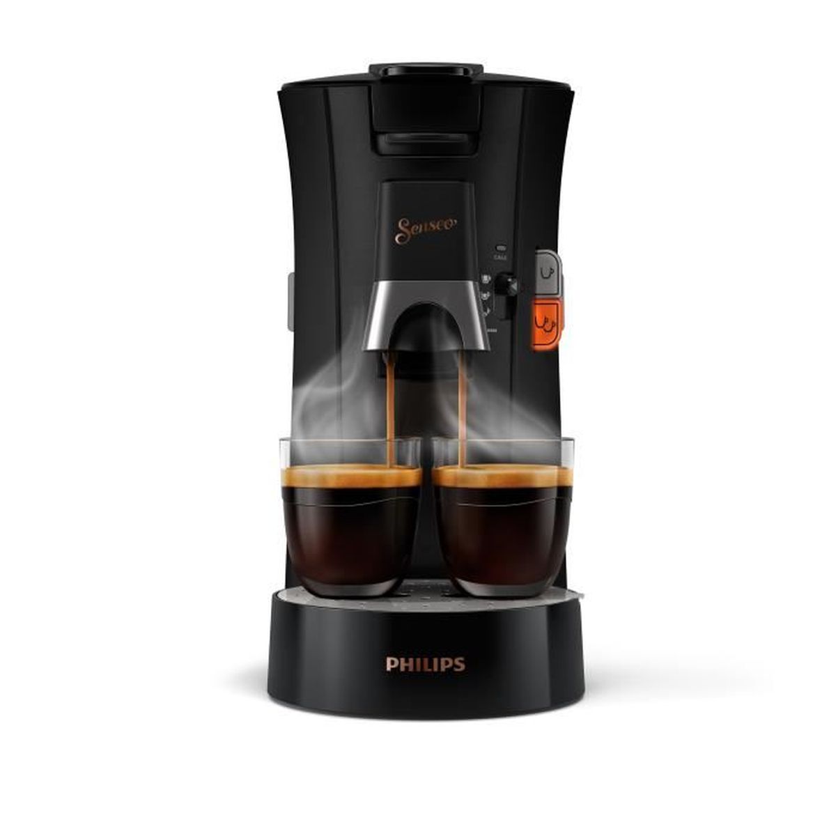 CSA240/61 Cafetière à dosettes SENSEO SELECT, force du café Plus, 1 à 2 tasses, noir de carbone