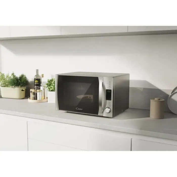 Micro-ondes Candy Essenza CMXW30DS 900W 30L Digital Argent - Fonction Décongélation - 5 Niveaux de Puissance - 10 Menus Auto