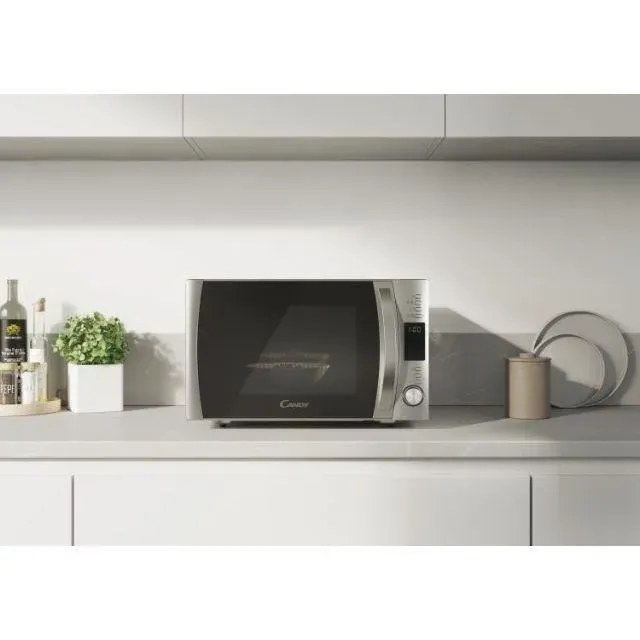 Micro-ondes Candy Essenza CMXW30DS 900W 30L Digital Argent - Fonction Décongélation - 5 Niveaux de Puissance - 10 Menus Auto