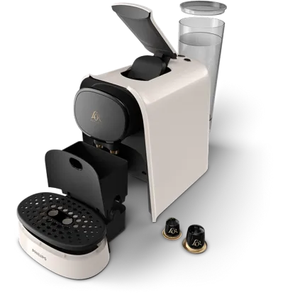 Philips L'Or Barista, Cafetière Espresso, compatible Nespresso capsules, Capsules XXL pour 1 café double ou 2 cafés à la fois, Blanc, LM8012/00