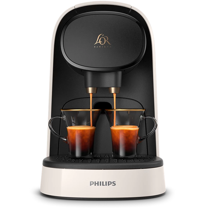 Philips L'Or Barista, Cafetière Espresso, compatible Nespresso capsules, Capsules XXL pour 1 café double ou 2 cafés à la fois, Blanc, LM8012/00
