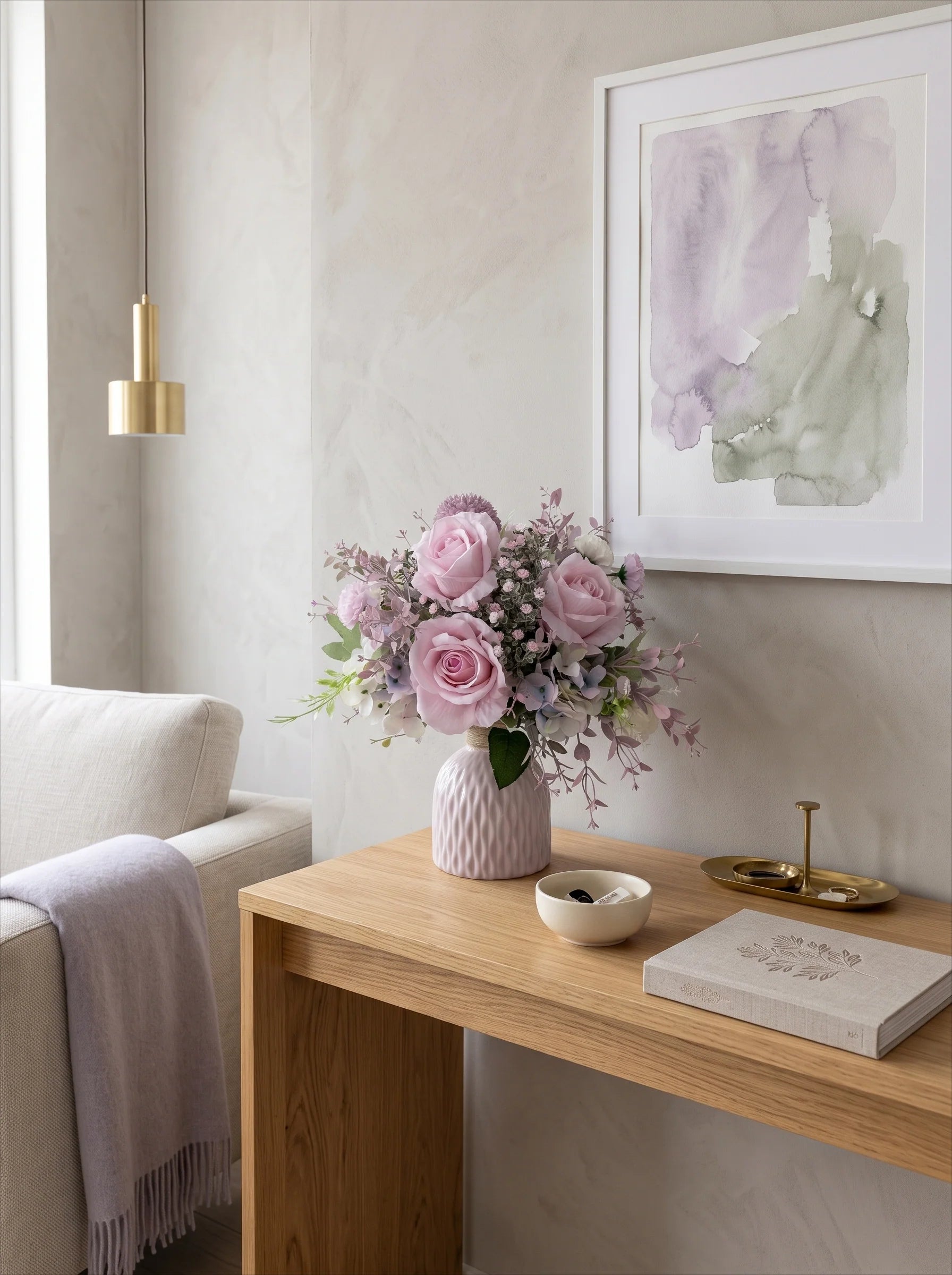 Blush Whisper Pink Artificial Floral Arrangement