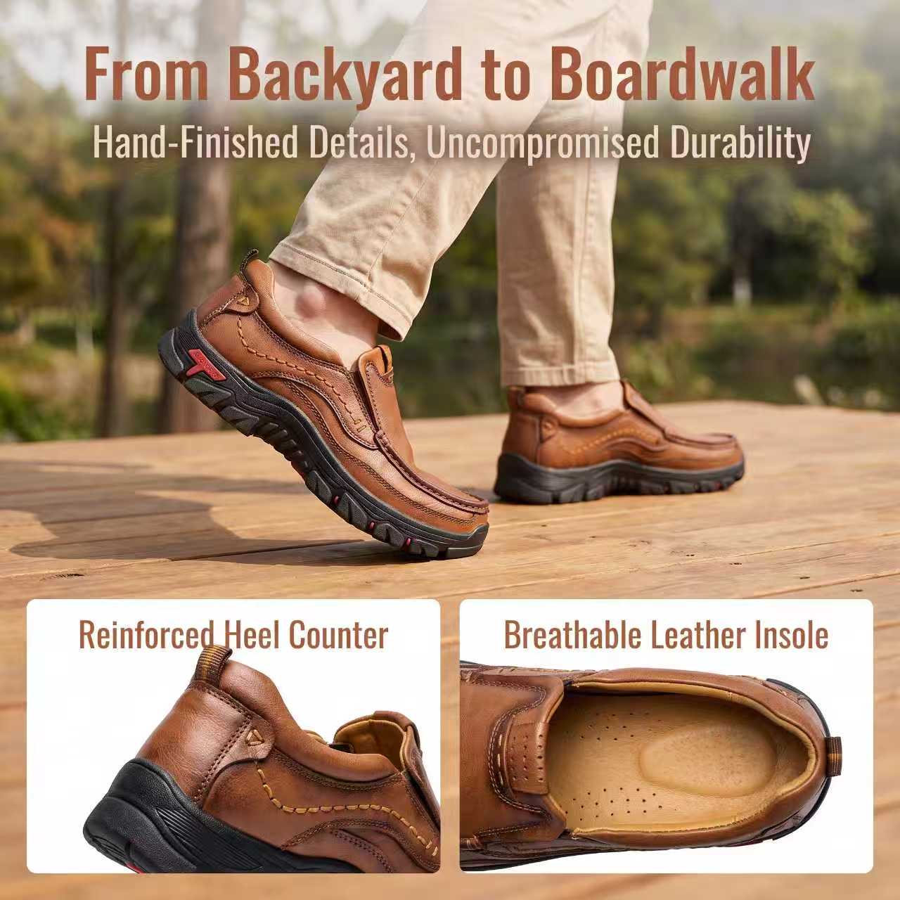 Handmade Genuine Leather Orthopedic Walking Shoes
