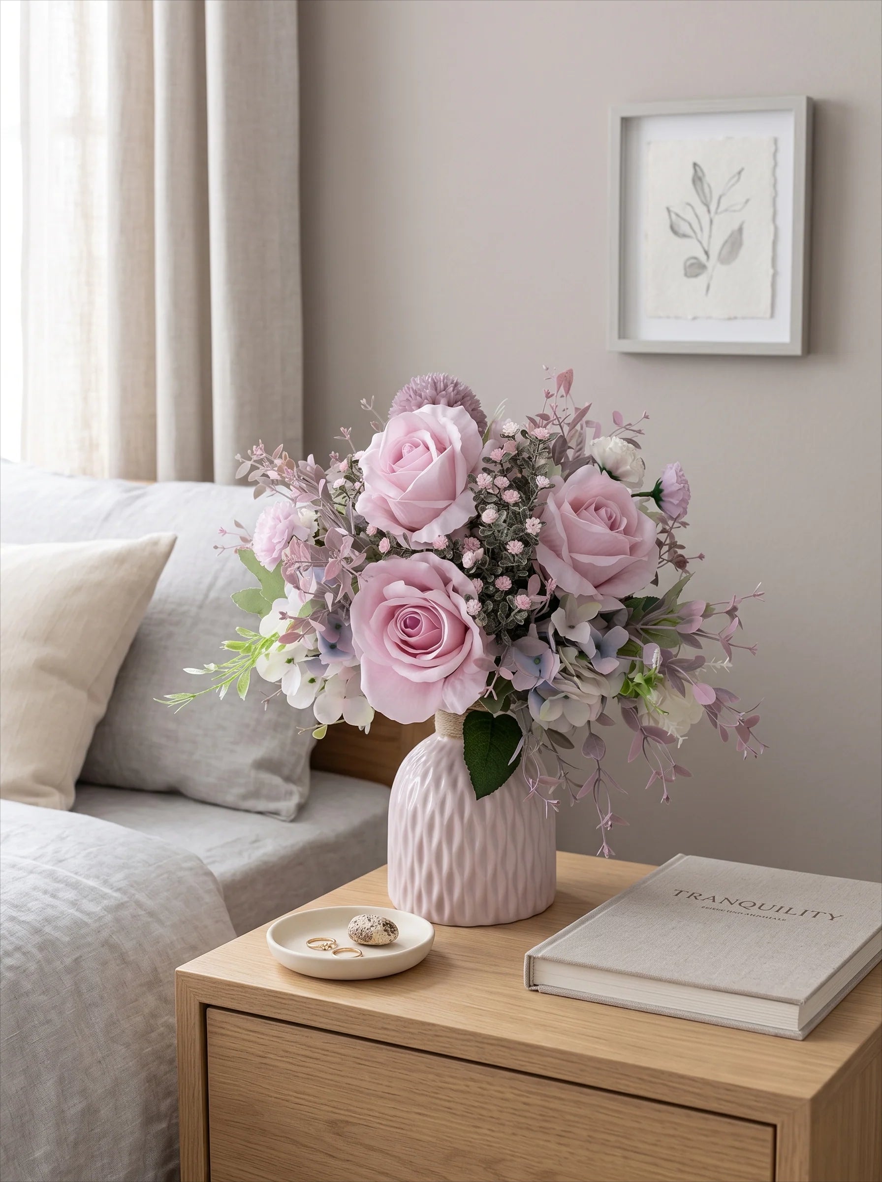 Blush Whisper Pink Artificial Floral Arrangement