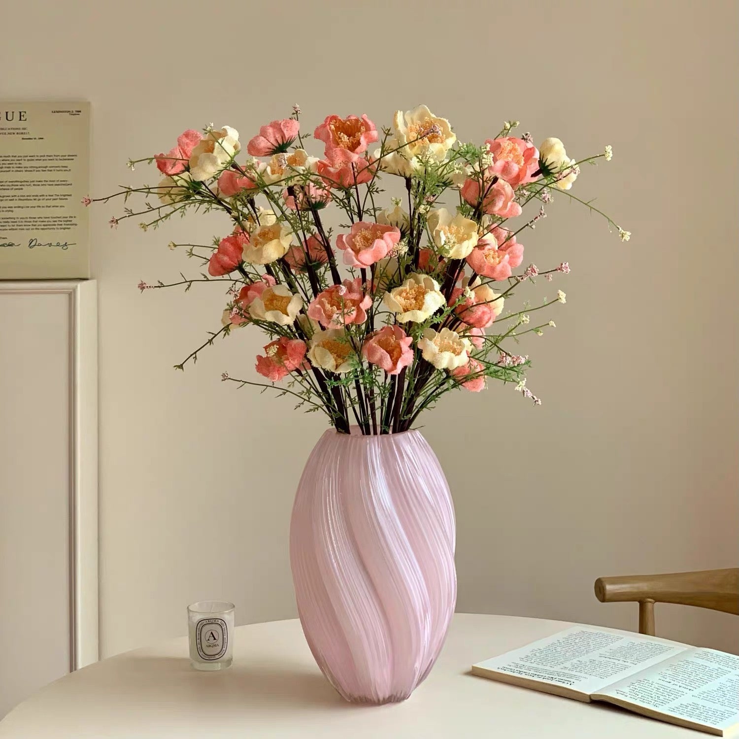 Pastel Yellow & Pink Azalea Artificial Flower Arrangement