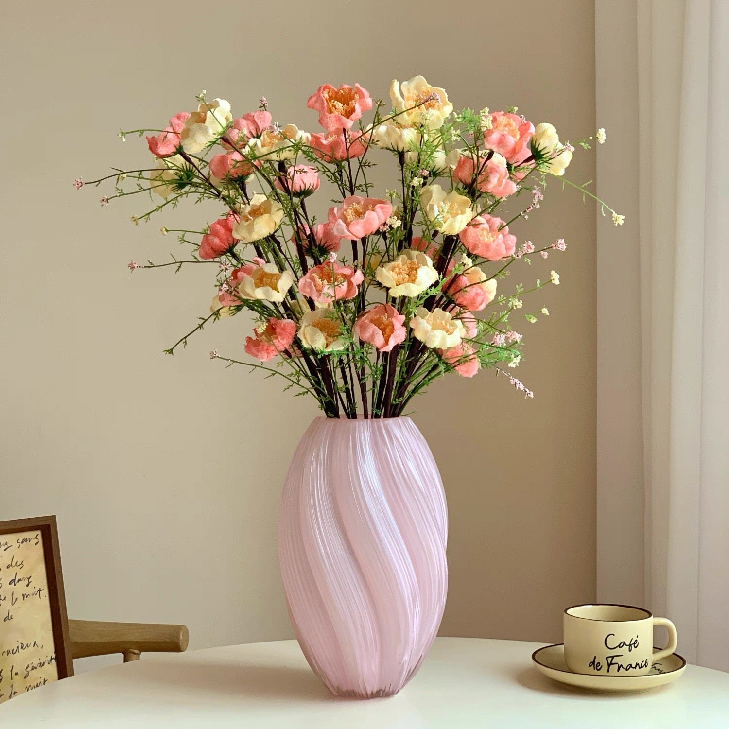 Pastel Yellow & Pink Azalea Artificial Flower Arrangement