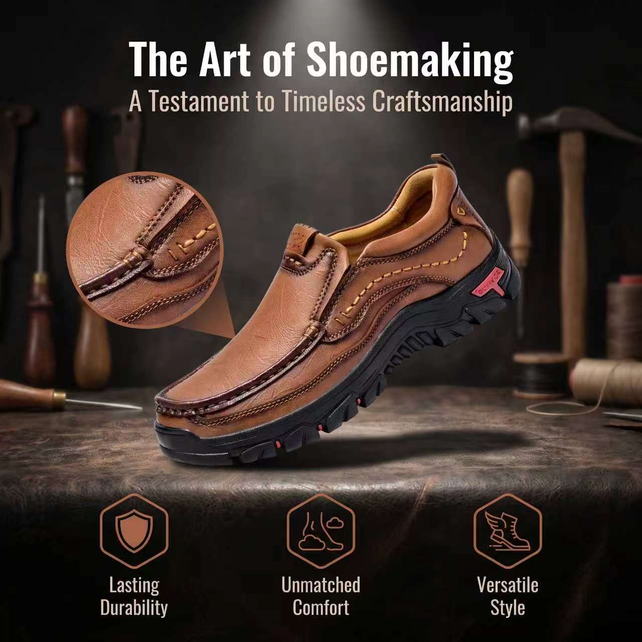 Handmade Genuine Leather Orthopedic Walking Shoes
