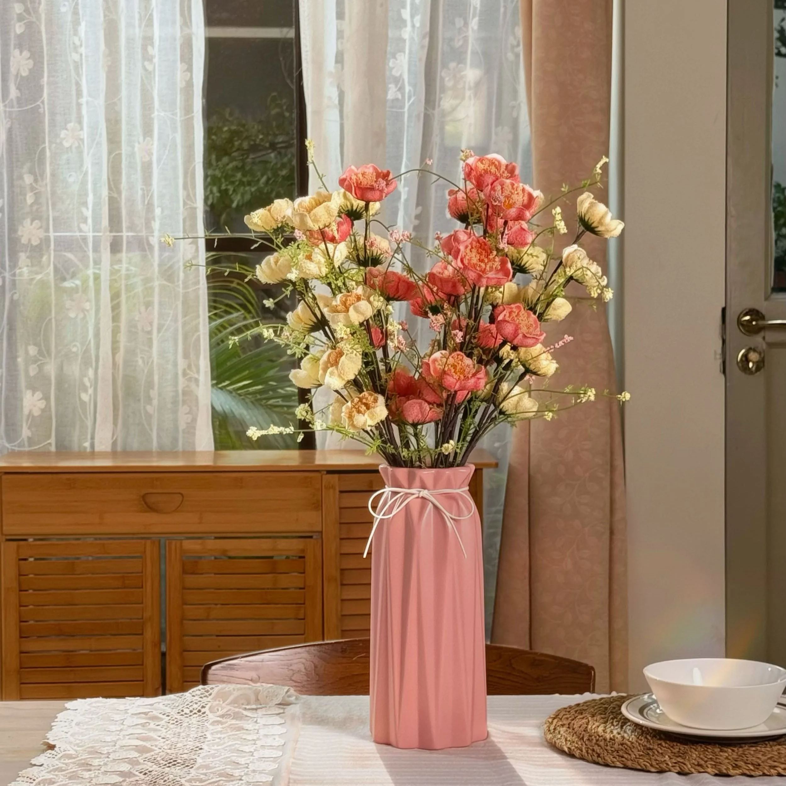 Pastel Yellow & Pink Azalea Artificial Flower Arrangement