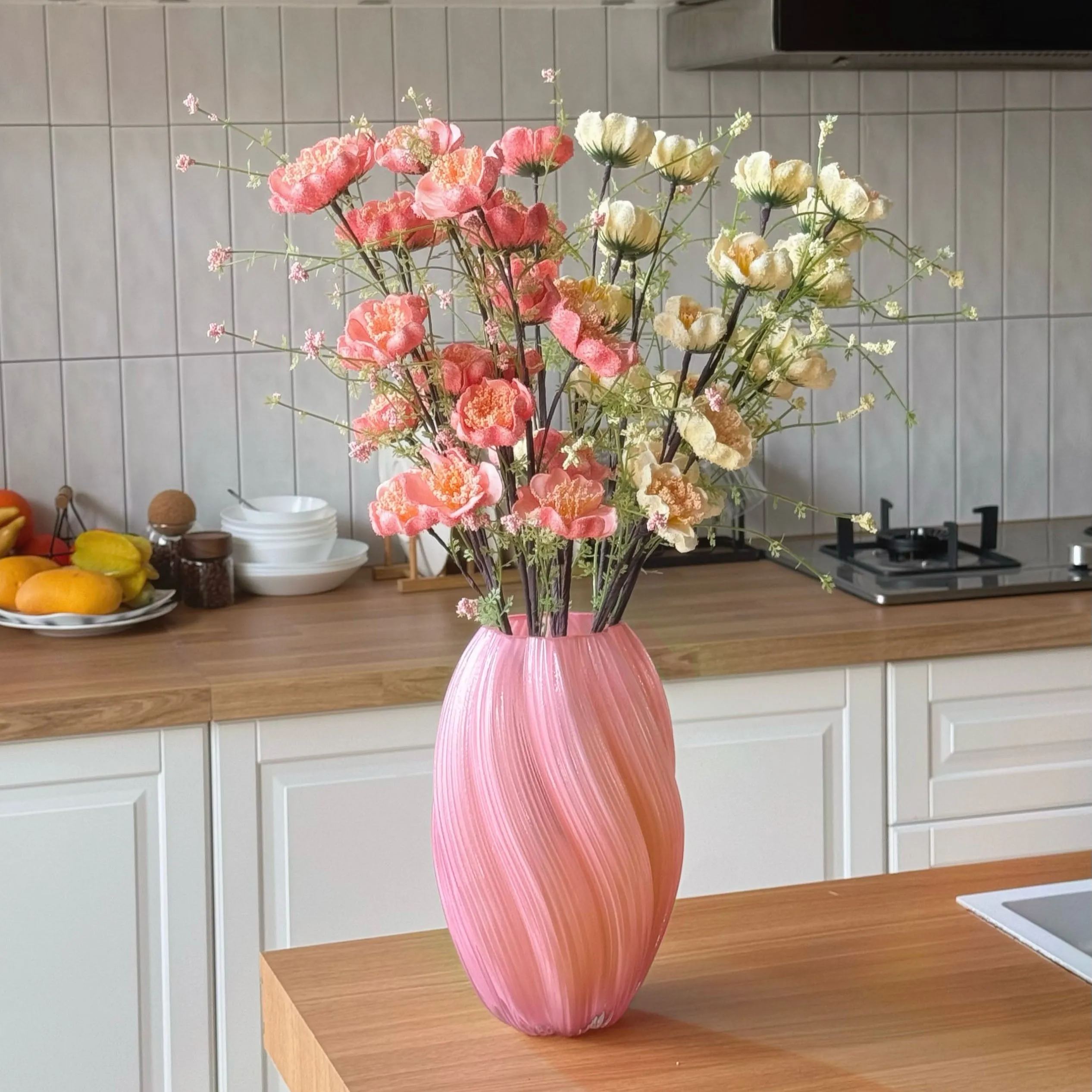 Pastel Yellow & Pink Azalea Artificial Flower Arrangement