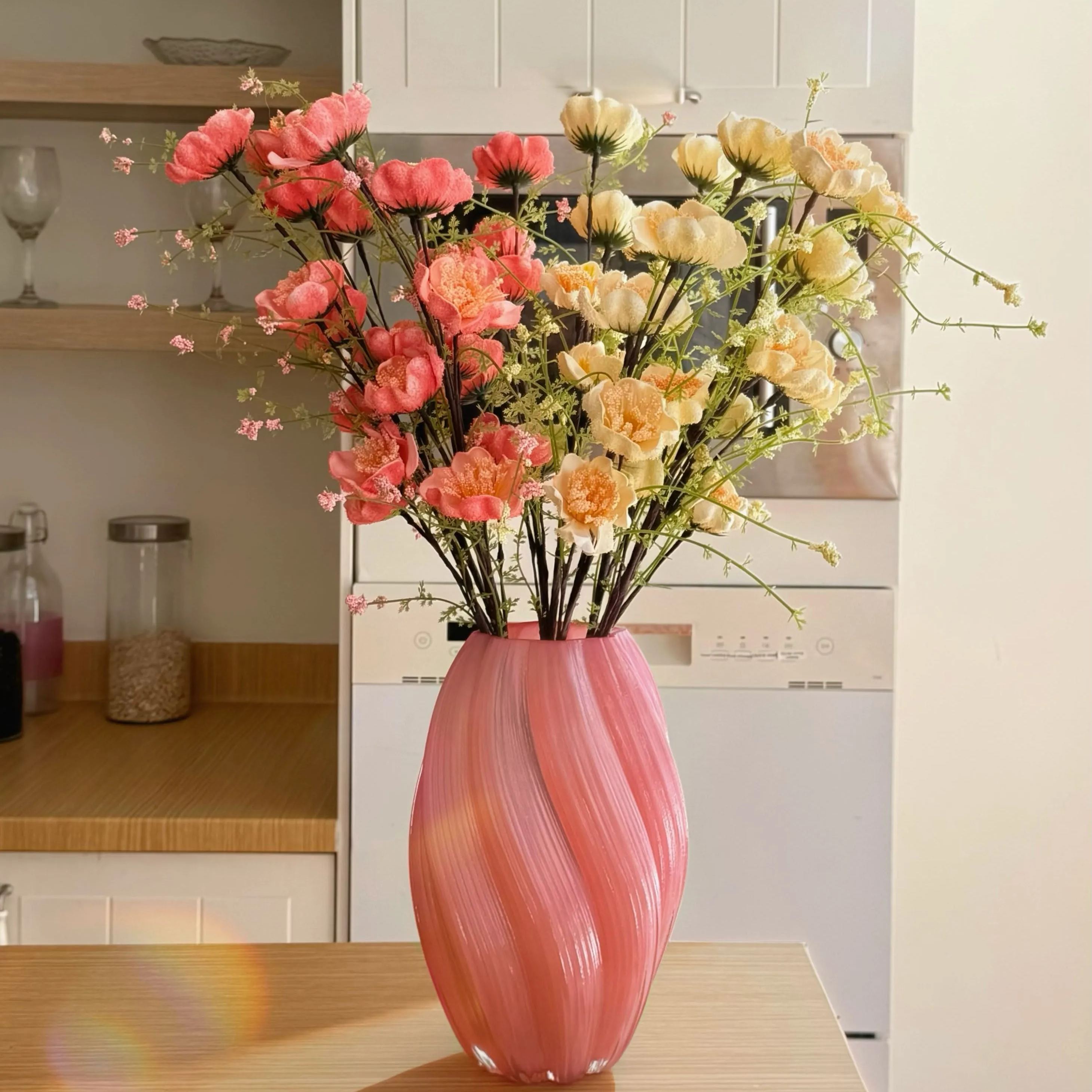 Pastel Yellow & Pink Azalea Artificial Flower Arrangement