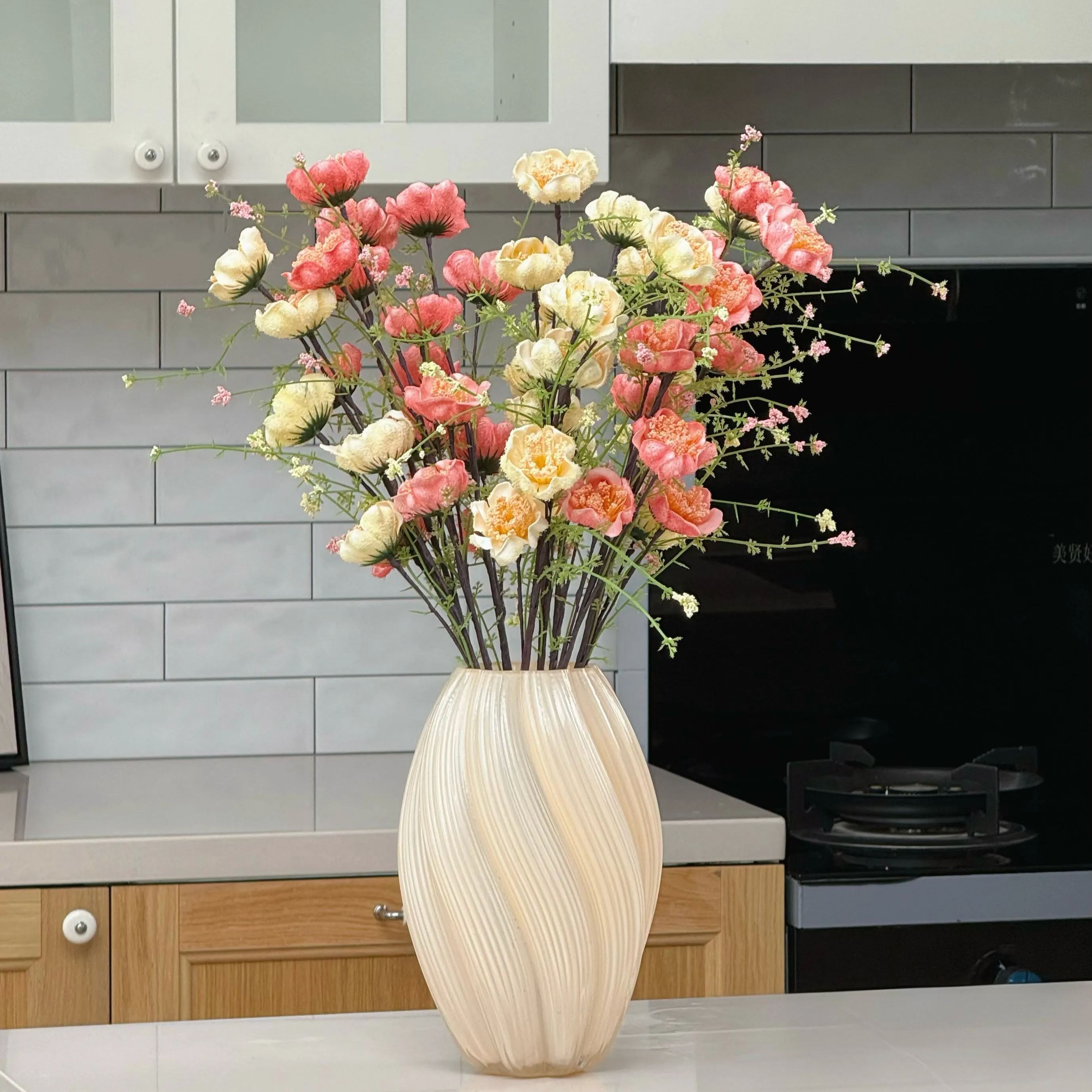Pastel Yellow & Pink Azalea Artificial Flower Arrangement