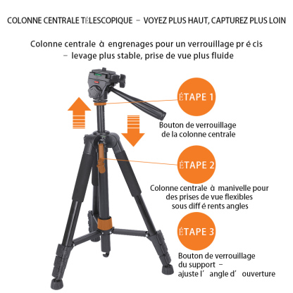 Trépied pour télescope (extensible jusqu’à 150 cm, compatible universellement)