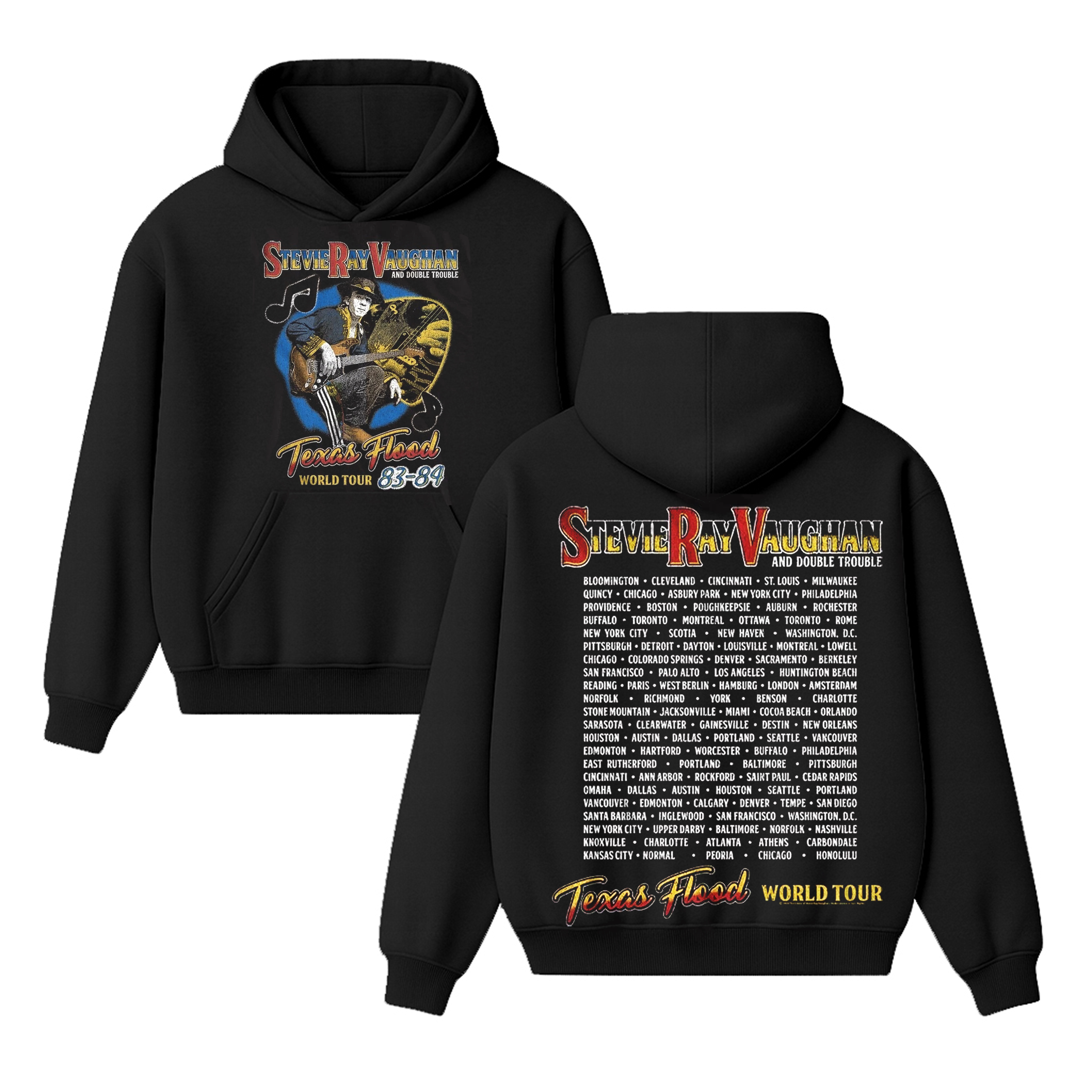 Stevie Ray Vaughan Texas Flood World Tour Men's Unisex Shirt/Crewneck/Hoodie