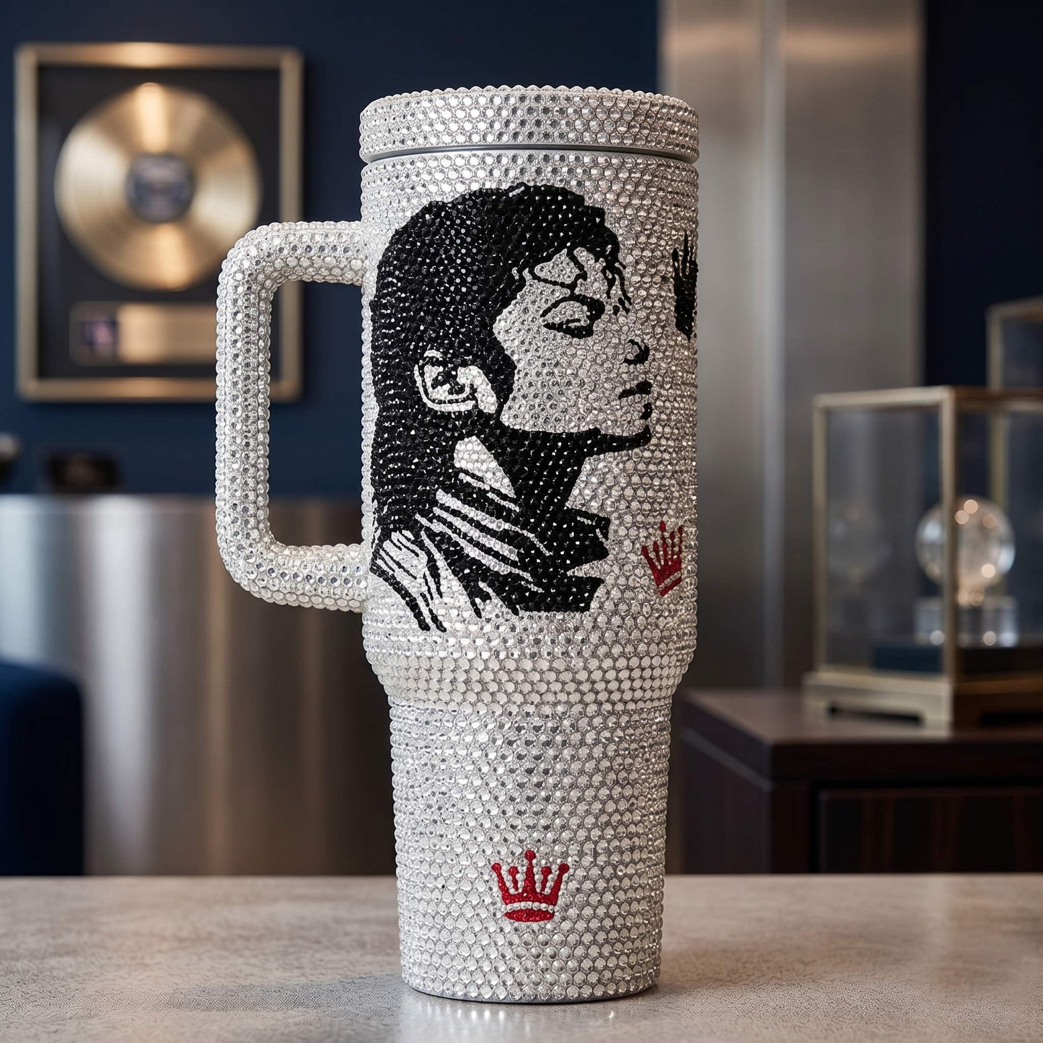 Michael Jackson Music Custom Hot rhinestones Stanley Cup 40 oz 30 oz Tumbler
