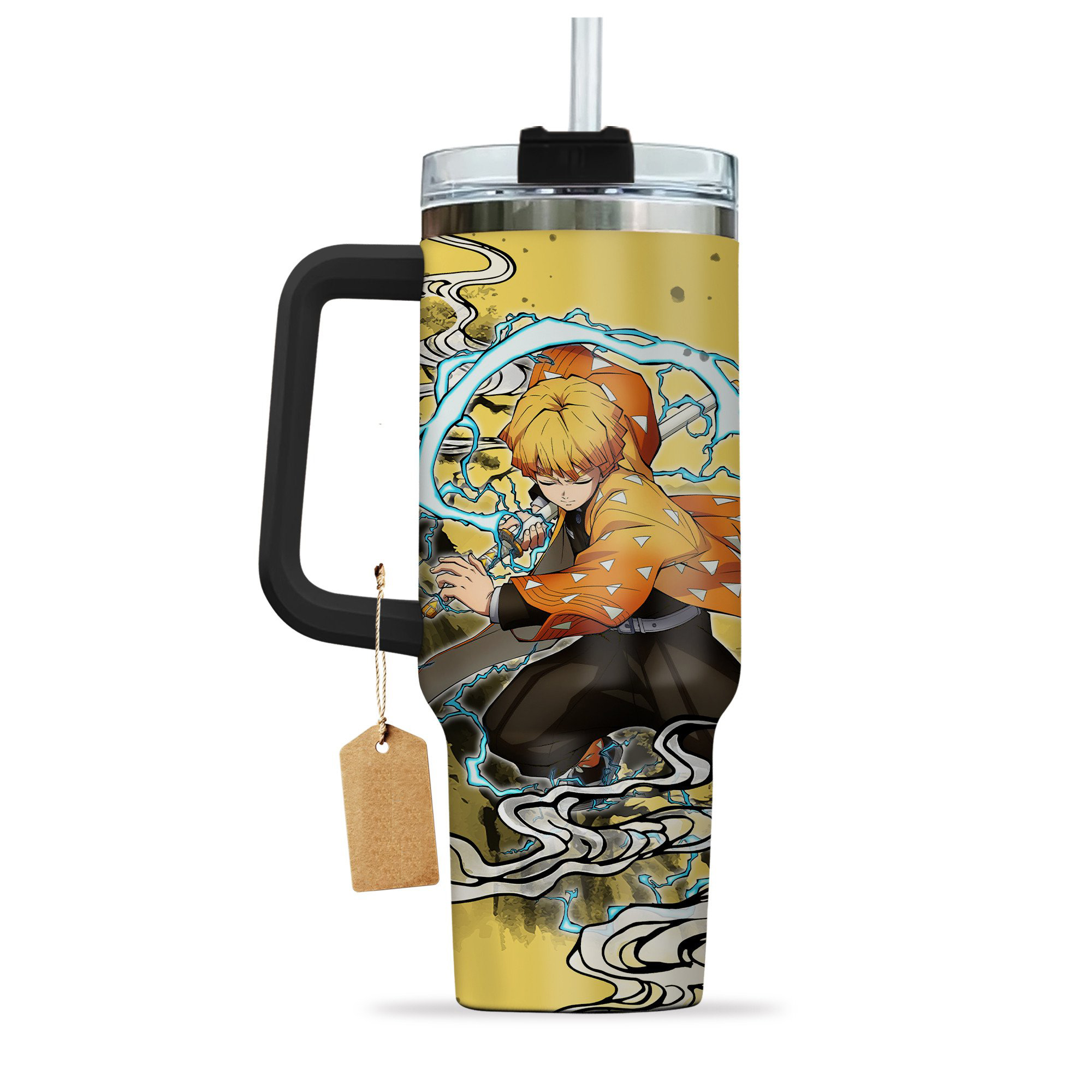 Demon Slayer Zenitsu Agatsuma Yaiba 30oz or 40oz Stainless Steel Tumbler With Handle HG