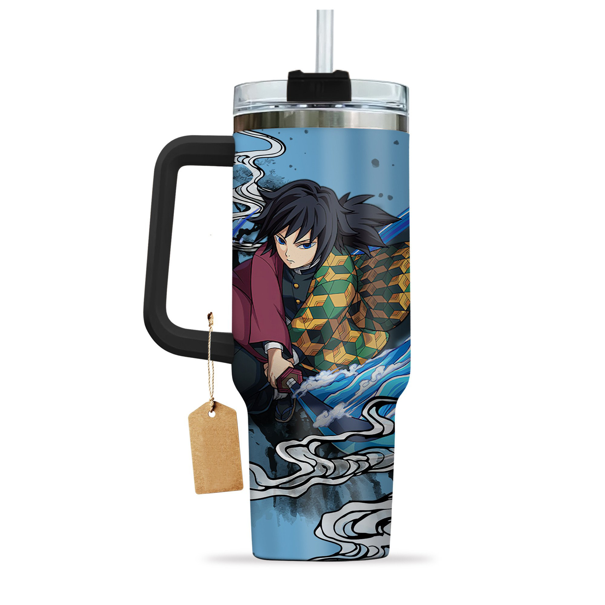 Demon Slayer Giyu Tomioka Kimestu no Yaiba30oz or 40oz Stainless Steel Tumbler With Handle HG