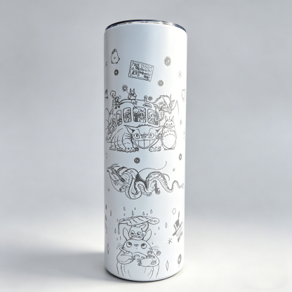 Studio Ghibli collage Laser Engraved Tumbler